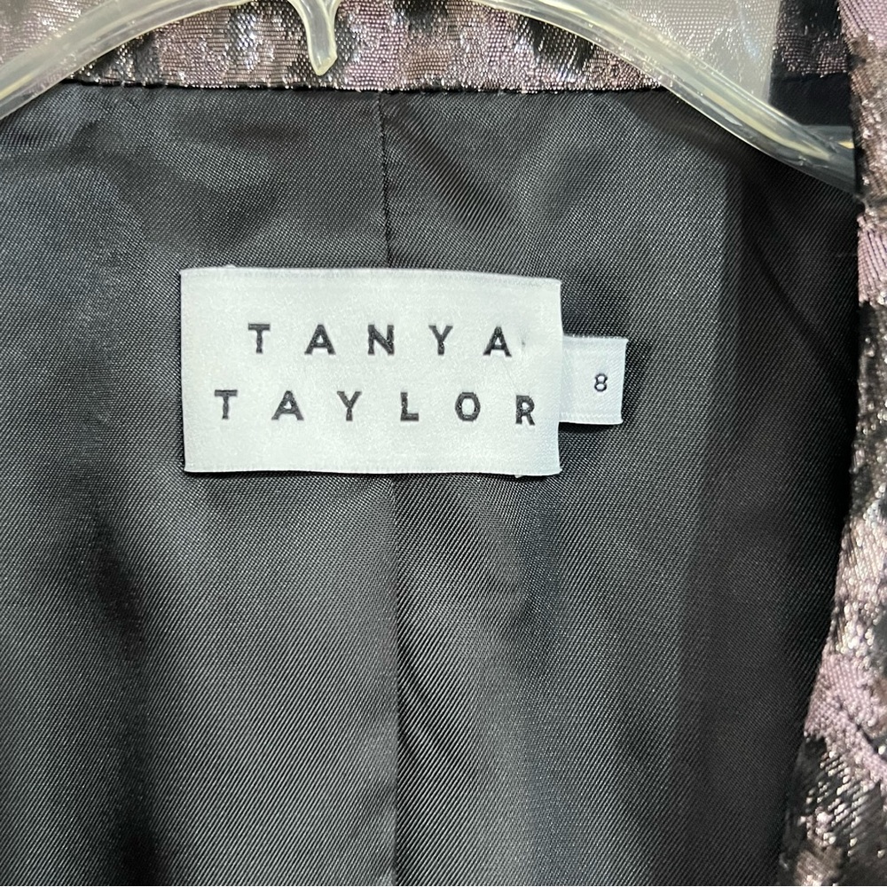 Tanya Taylor Annaliese Metallic Leopard Print Blazer Womens 8 New Purple Black - Picture 6 of 9